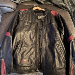 Black and Red Men's Leather Jacket